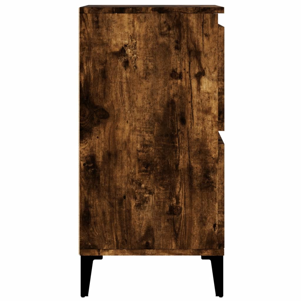 2 db füstös tölgy színű szerelt fa tálalószekrény 60x35x70 cm