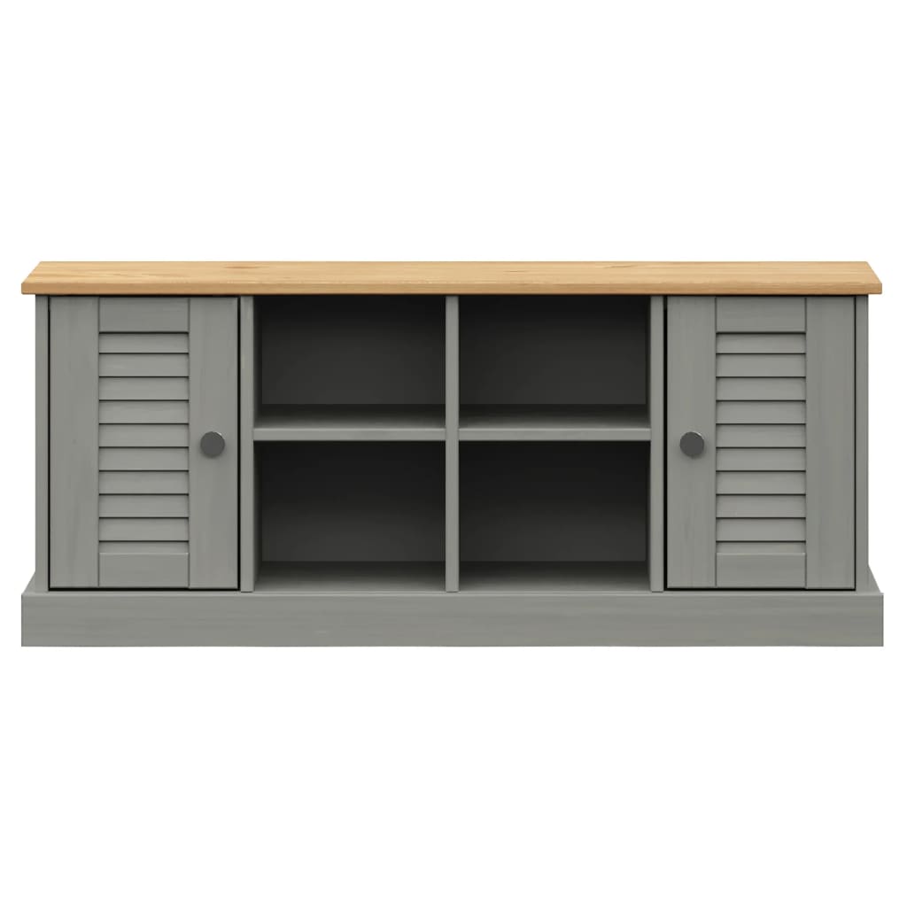 Vigo szürke tömör fenyőfa cipőtároló pad 106 x 35 x 40 cm