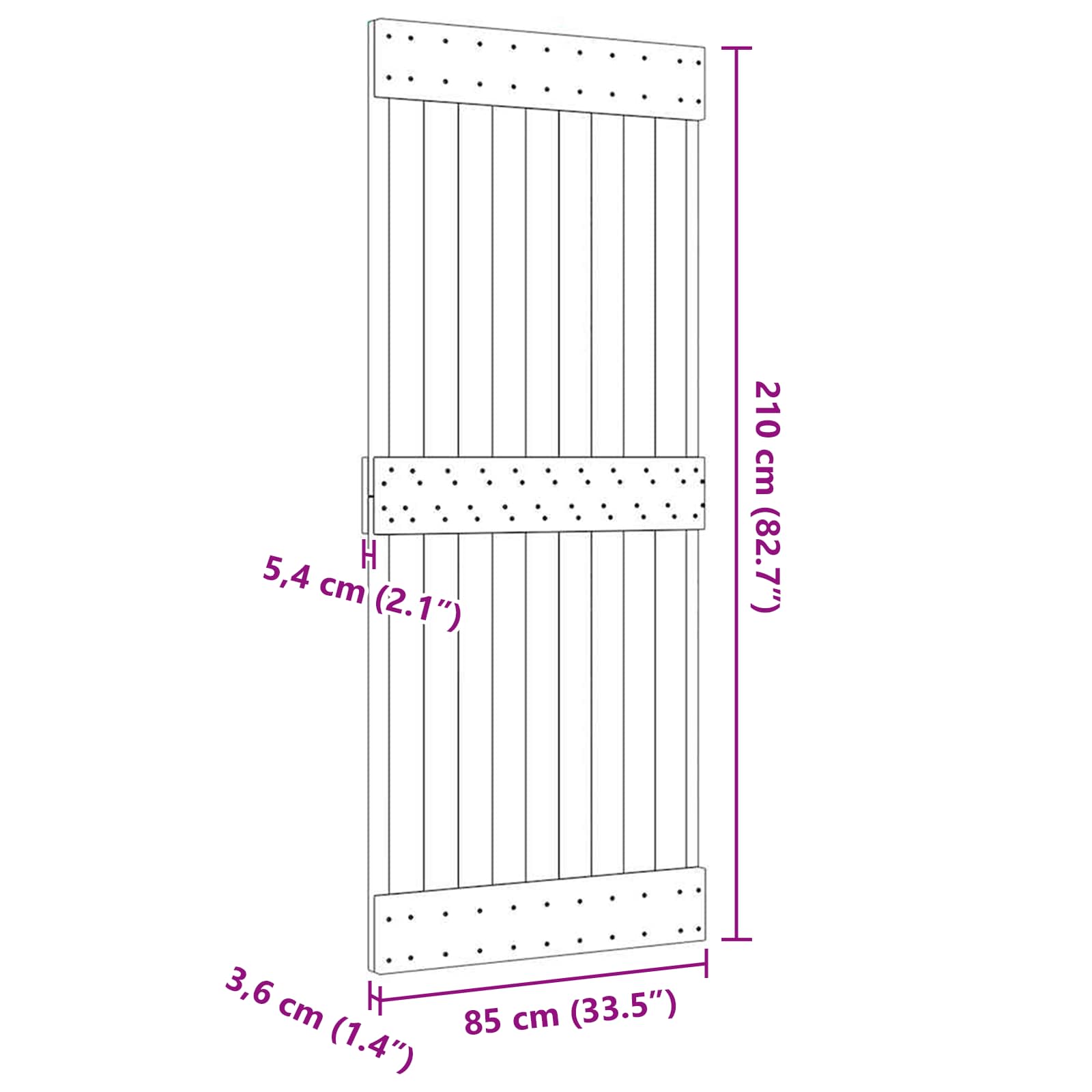Ajtó narvik természetes 85 x 210 cm szilárd fenyőfa