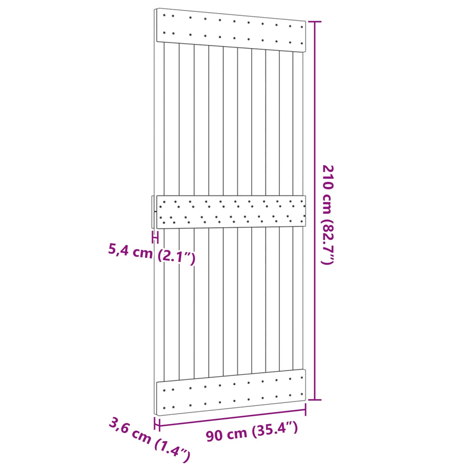 Ajtó narvik természetes 90 x 210 cm szilárd fenyőfa