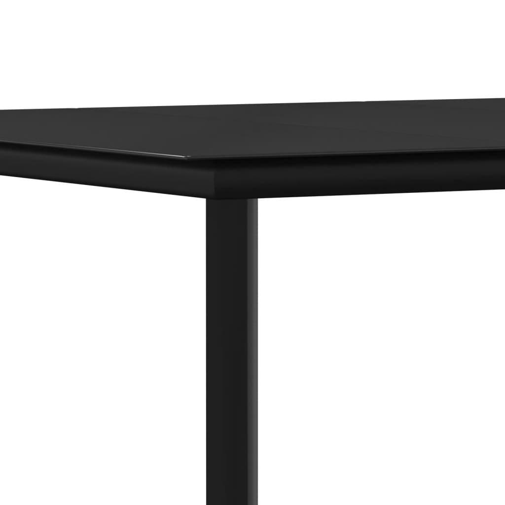 7-részes fekete textilén és acél kerti pihenőgarnitúra