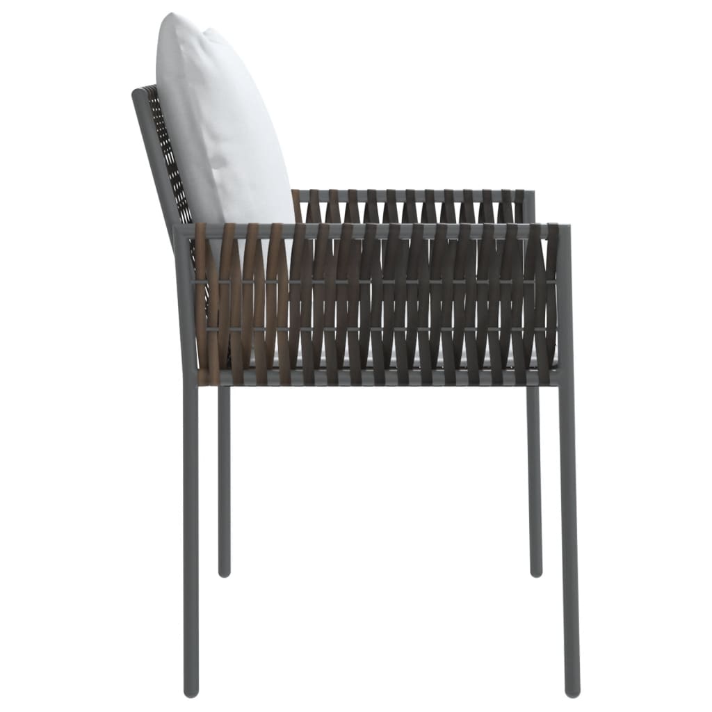 4 db barna polyrattan kerti szék párnával 54x61x83 cm