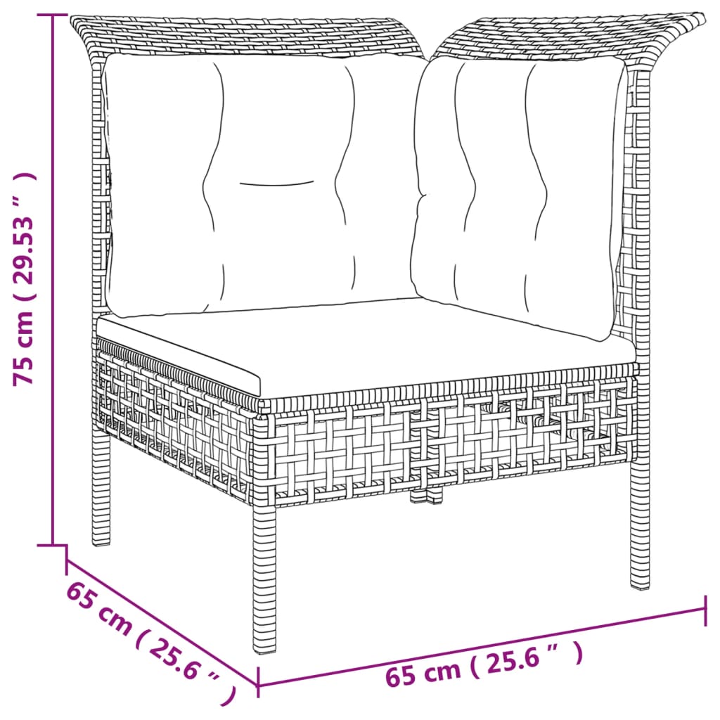 5 részes szürke polyrattan kerti ülőgarnitúra párnákkal