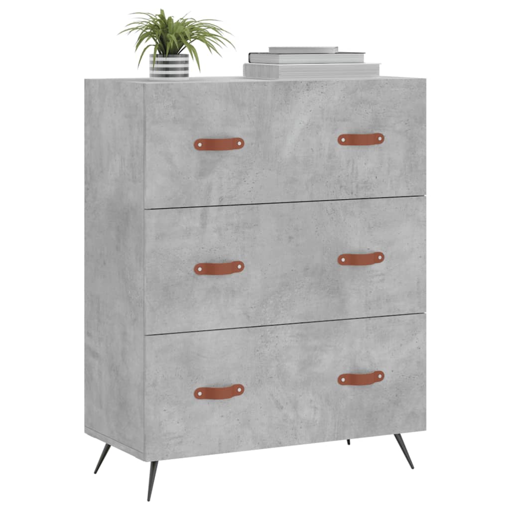 Betonszürke műfa komód 69,5 x 34 x 90 cm Betonszürke műfa komód 69,5 x 34 x 90 cm