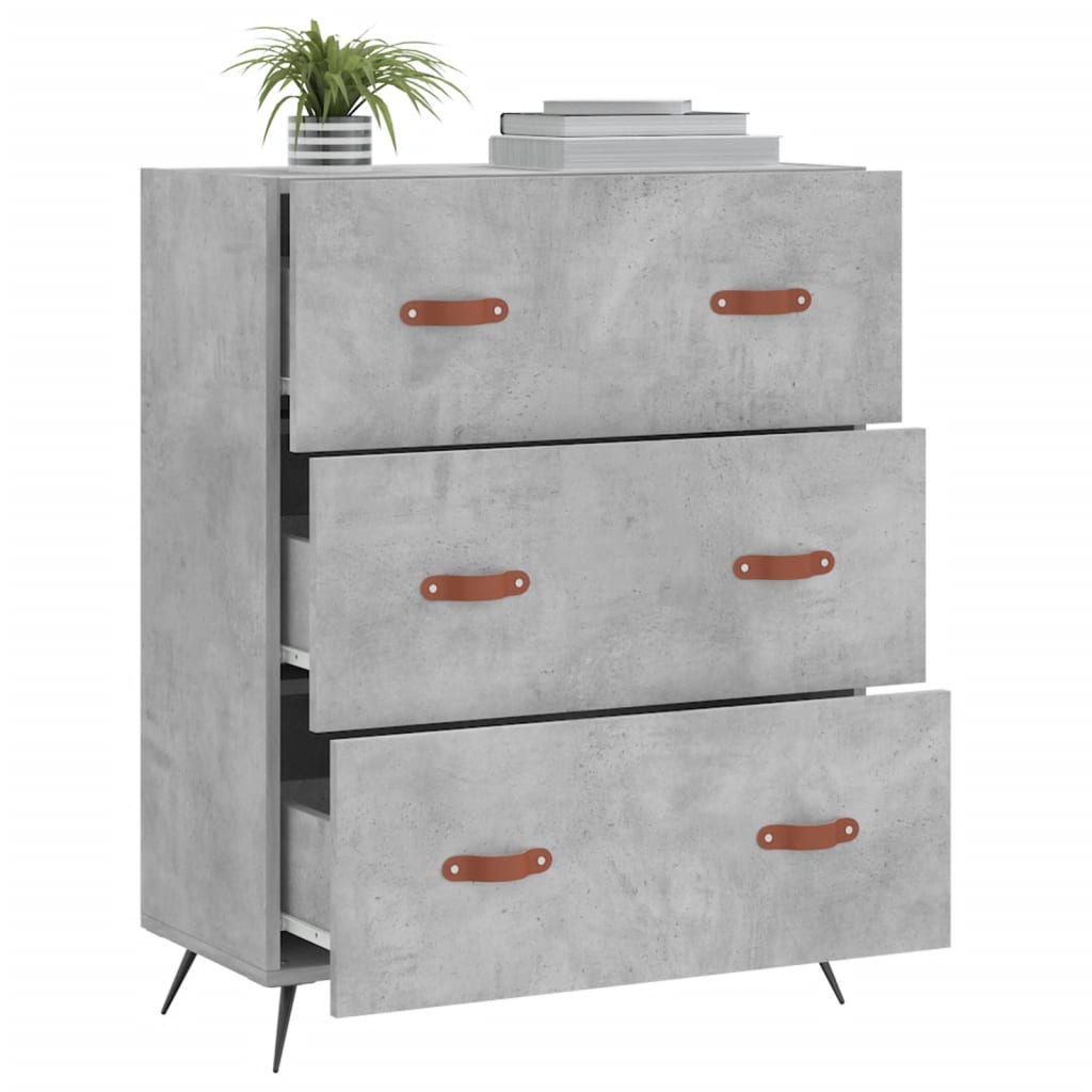 Betonszürke műfa komód 69,5 x 34 x 90 cm Betonszürke műfa komód 69,5 x 34 x 90 cm