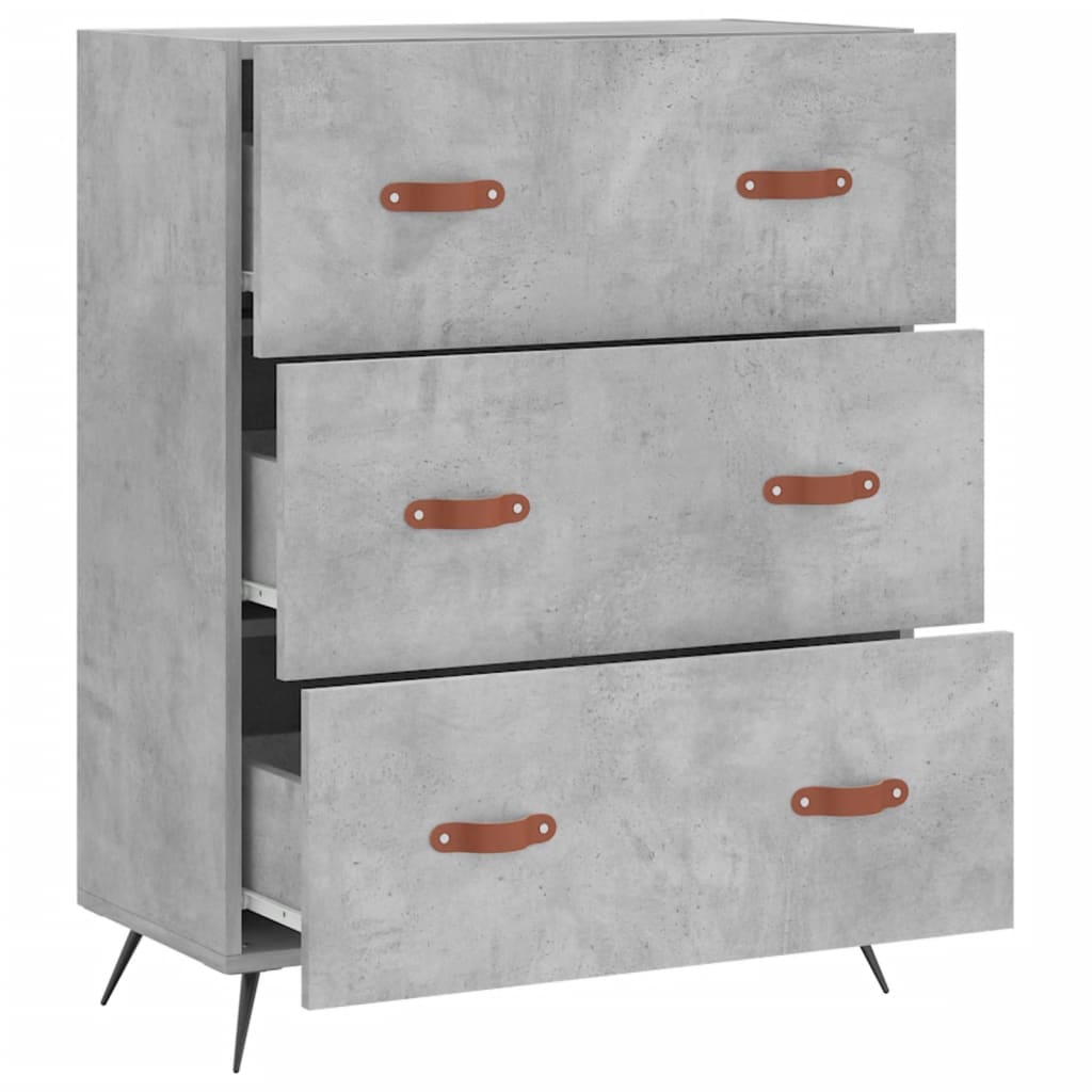 Betonszürke műfa komód 69,5 x 34 x 90 cm Betonszürke műfa komód 69,5 x 34 x 90 cm