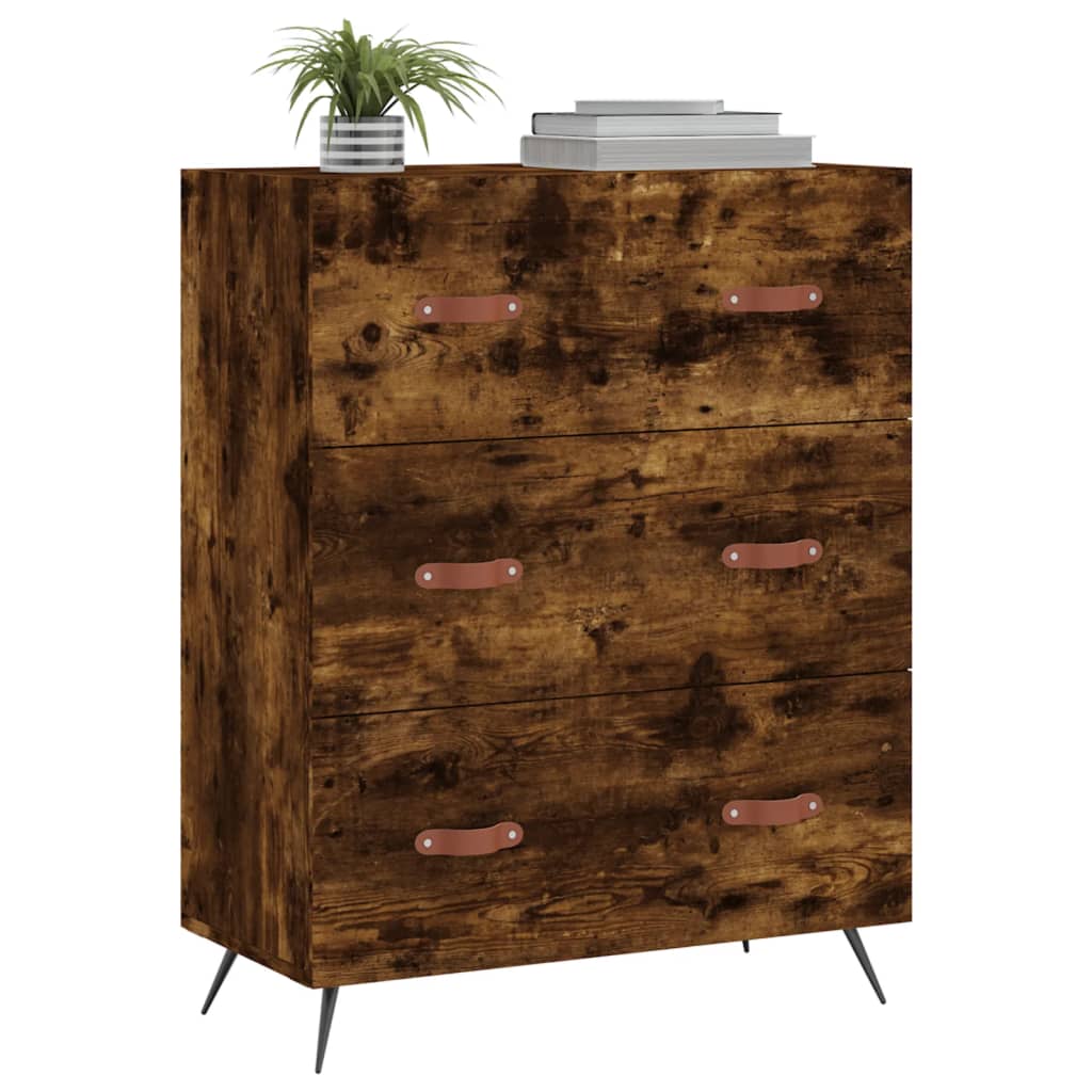 Füstös tölgyszínű szerelt fa komód 69,5 x 34 x 90 cm Füstös tölgyszínű szerelt fa komód 69,5 x 34 x 90 cm