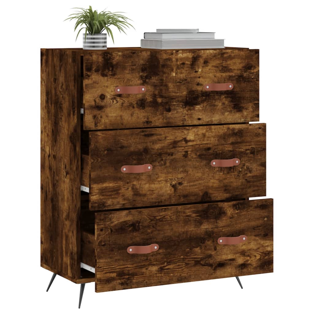 Füstös tölgyszínű szerelt fa komód 69,5 x 34 x 90 cm Füstös tölgyszínű szerelt fa komód 69,5 x 34 x 90 cm