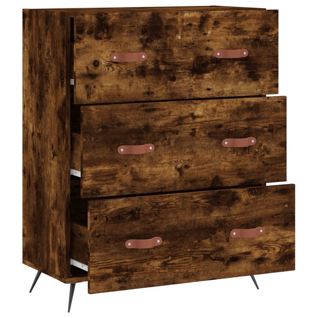 Füstös tölgyszínű szerelt fa komód 69,5 x 34 x 90 cm Füstös tölgyszínű szerelt fa komód 69,5 x 34 x 90 cm