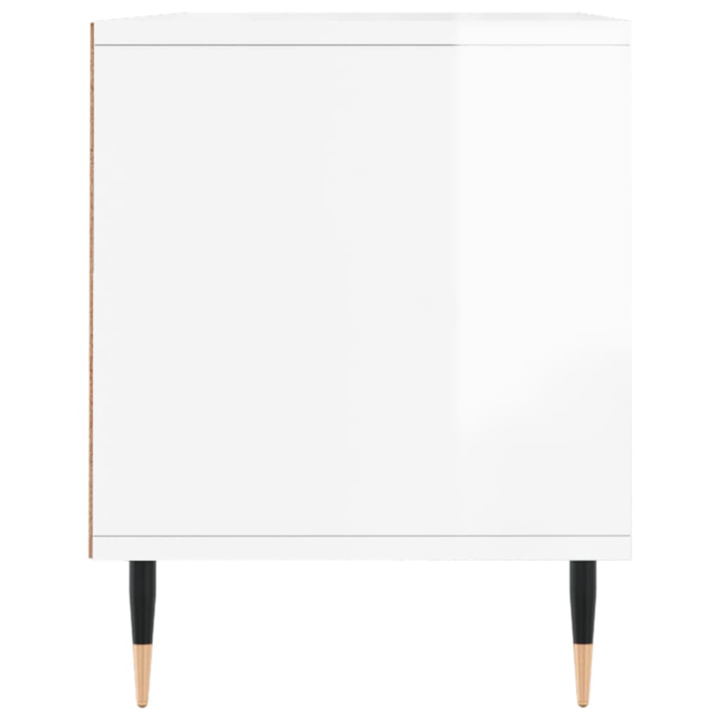 Magasfényű fehér szerelt fa tv-szekrény 100 x 34,5 x 44,5 cm Magasfényű fehér szerelt fa tv-szekrény 100 x 34,5 x 44,5 cm