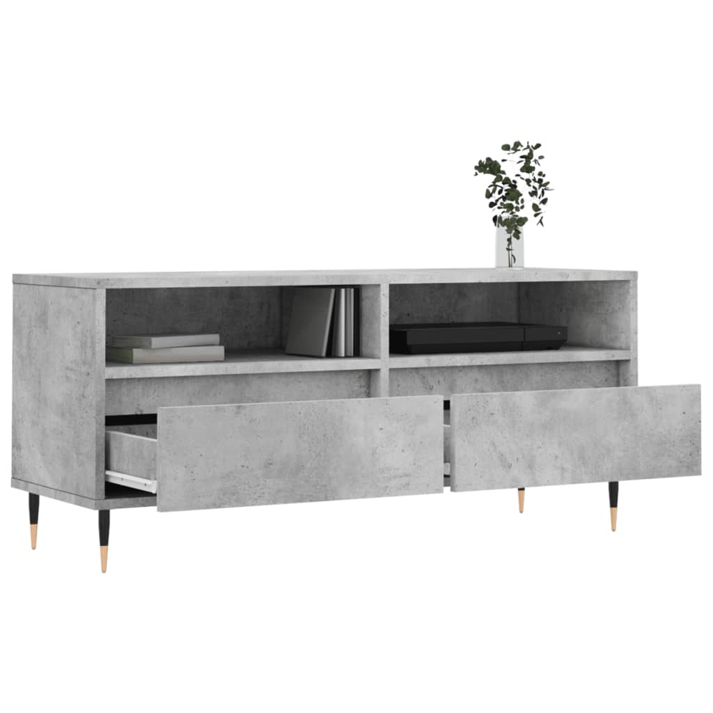 Betonszürke szerelt fa tv-szekrény 100x34,5x44,5 cm