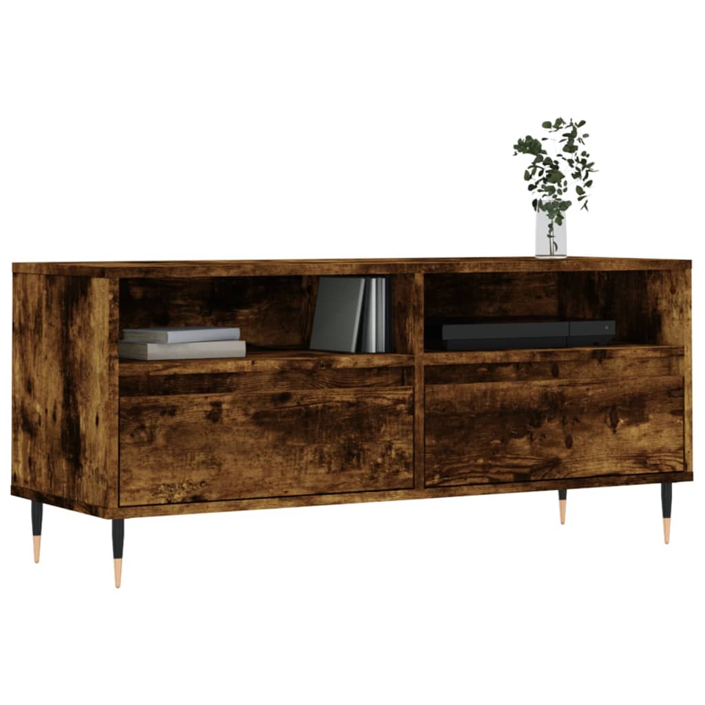 Füstös tölgyszínű szerelt fa tv-szekrény 100x34,5x44,5 cm Füstös tölgyszínű szerelt fa tv-szekrény 100x34,5x44,5 cm