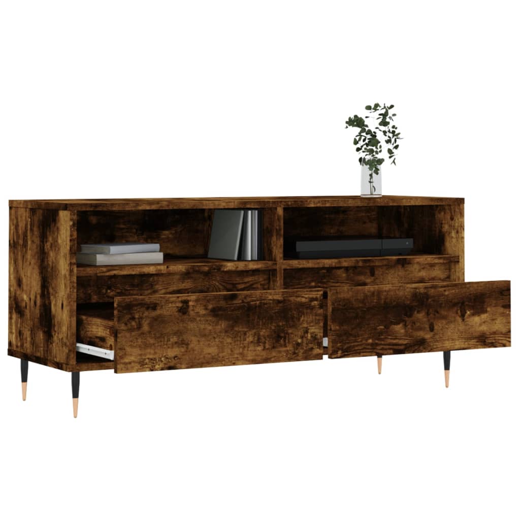 Füstös tölgyszínű szerelt fa tv-szekrény 100x34,5x44,5 cm Füstös tölgyszínű szerelt fa tv-szekrény 100x34,5x44,5 cm