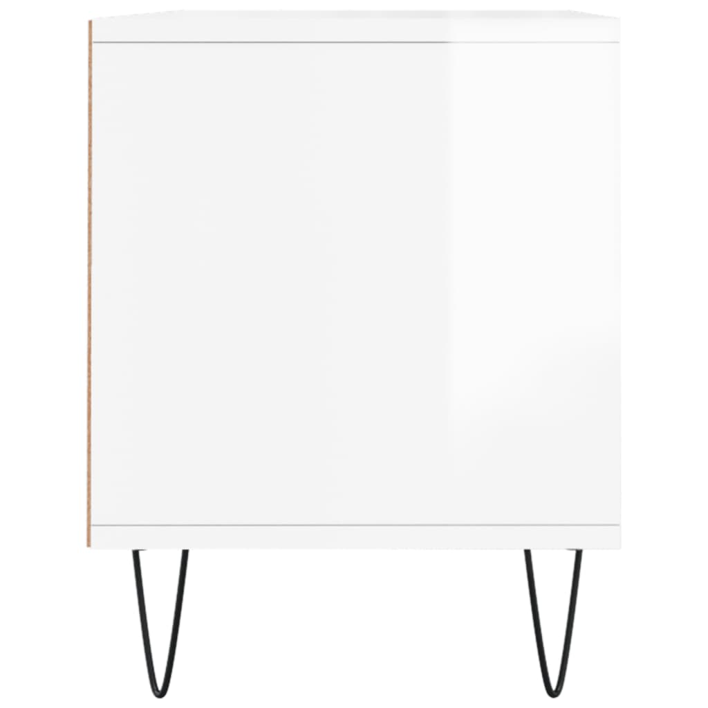 Magasfényű fehér szerelt fa tv-szekrény 100 x 34,5 x 44,5 cm