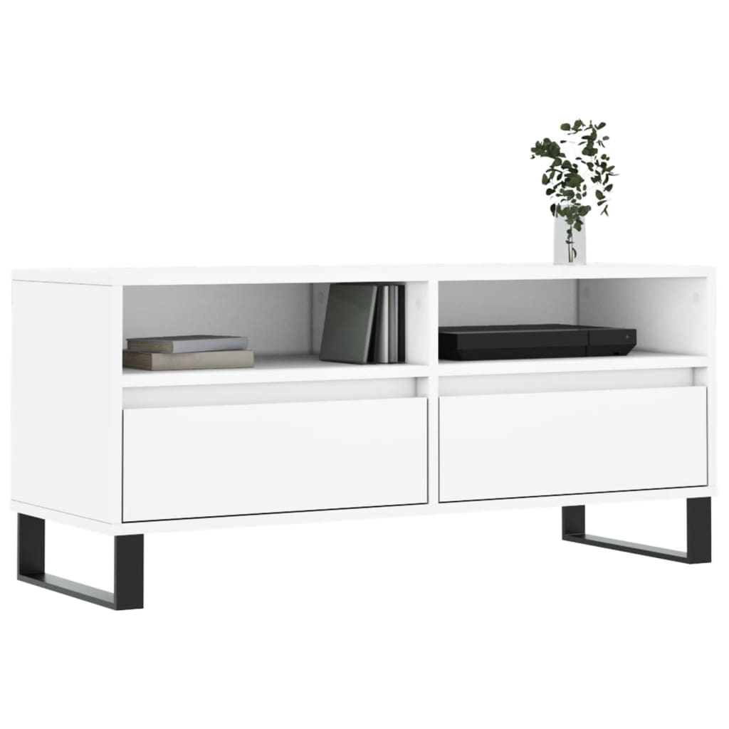 Fehér szerelt fa tv-szekrény 100x34,5x44,5 cm Fehér szerelt fa tv-szekrény 100x34,5x44,5 cm