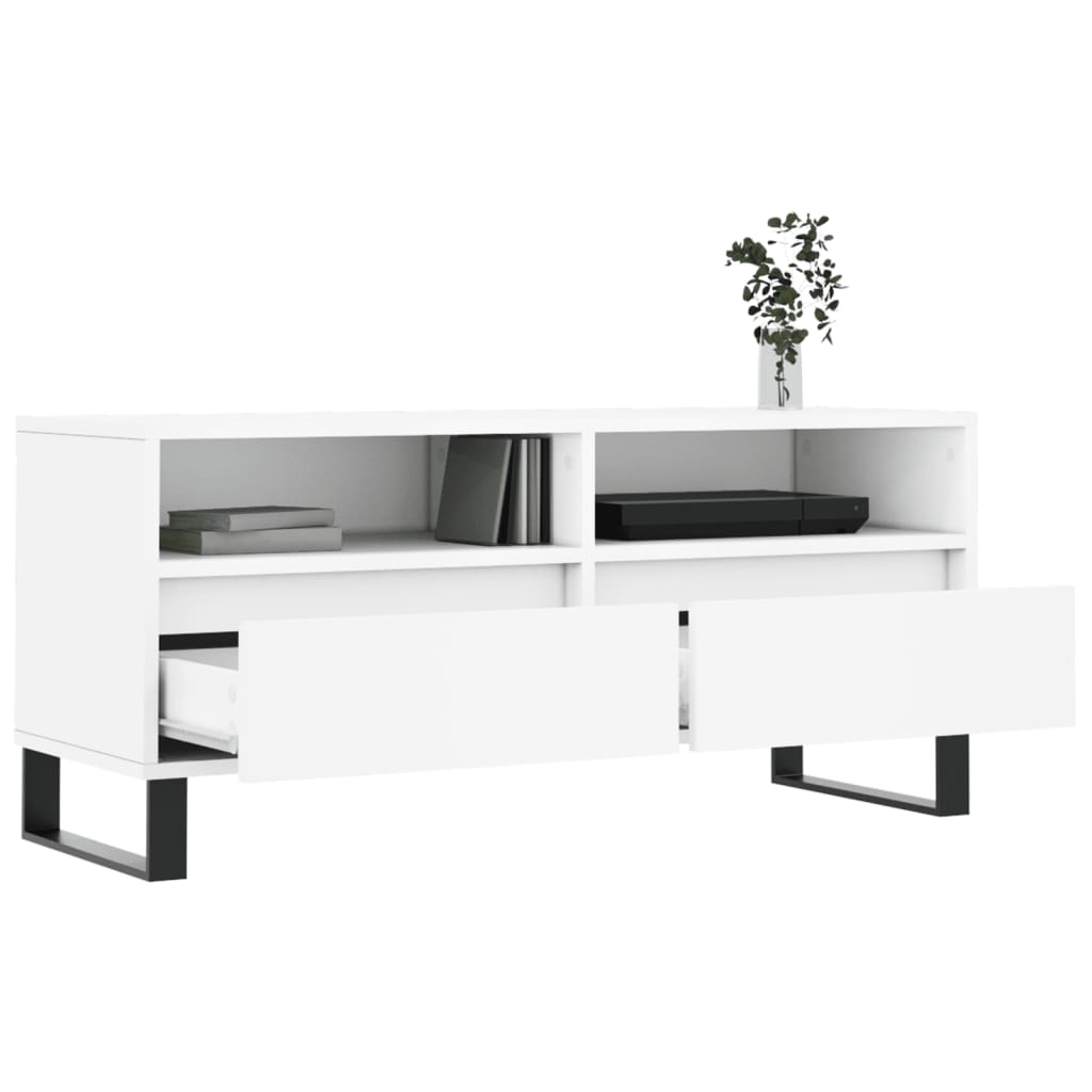 Fehér szerelt fa tv-szekrény 100x34,5x44,5 cm Fehér szerelt fa tv-szekrény 100x34,5x44,5 cm