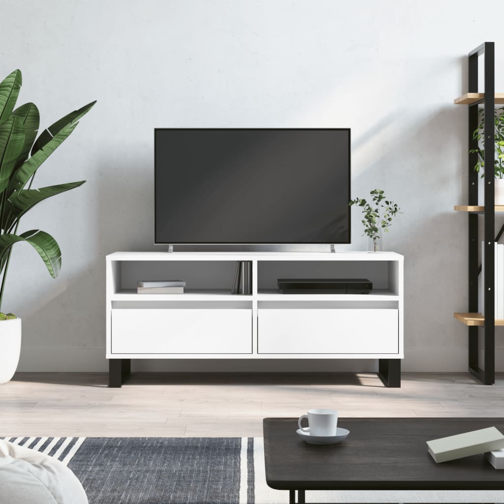 Fehér szerelt fa tv-szekrény 100x34,5x44,5 cm Fehér szerelt fa tv-szekrény 100x34,5x44,5 cm
