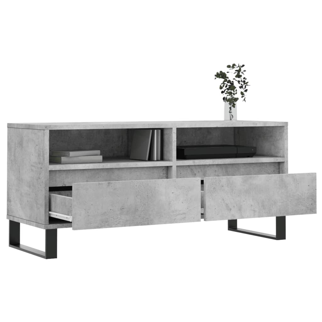 Betonszürke szerelt fa tv-szekrény 100x34,5x44,5 cm