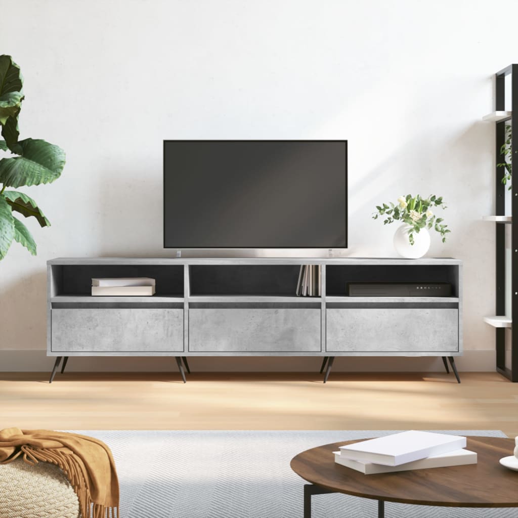 Betonszürke szerelt fa tv-szekrény 150x30x44,5 cm Betonszürke szerelt fa tv-szekrény 150x30x44,5 cm