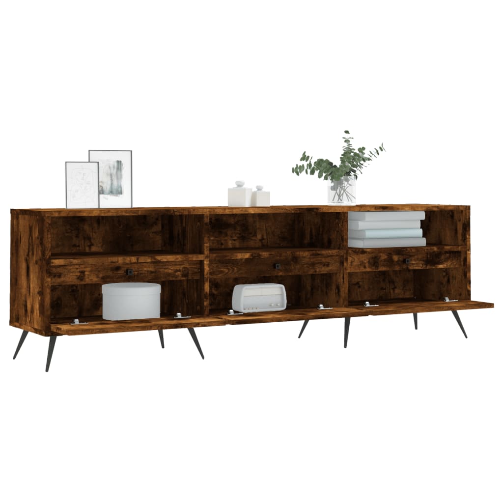 Füstös tölgyszínű szerelt fa tv-szekrény 150x30x44,5 cm Füstös tölgyszínű szerelt fa tv-szekrény 150x30x44,5 cm