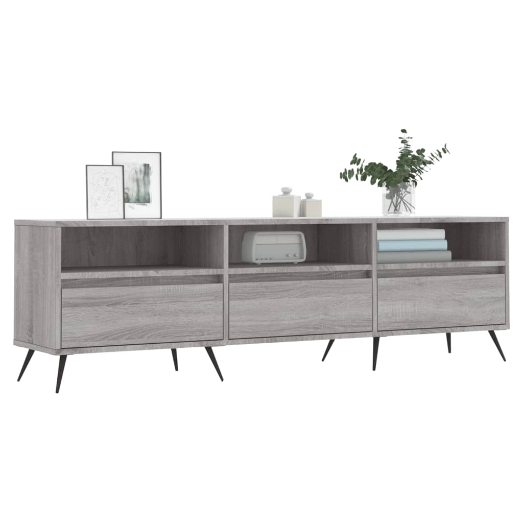 Szürke sonoma színű szerelt fa tv-szekrény 150x30x44,5 cm Szürke sonoma színű szerelt fa tv-szekrény 150x30x44,5 cm