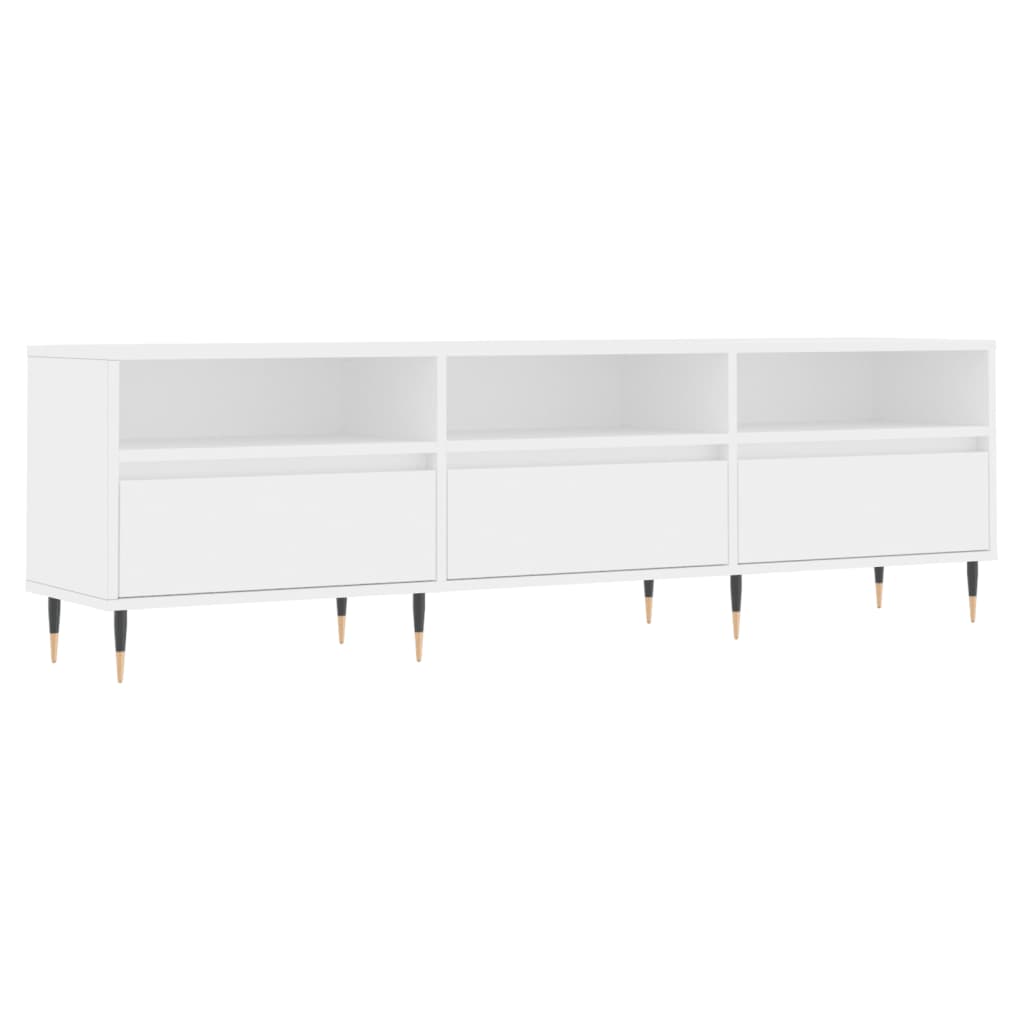 Fehér szerelt fa tv-szekrény 150 x 30 x 44,5 cm Fehér szerelt fa tv-szekrény 150 x 30 x 44,5 cm