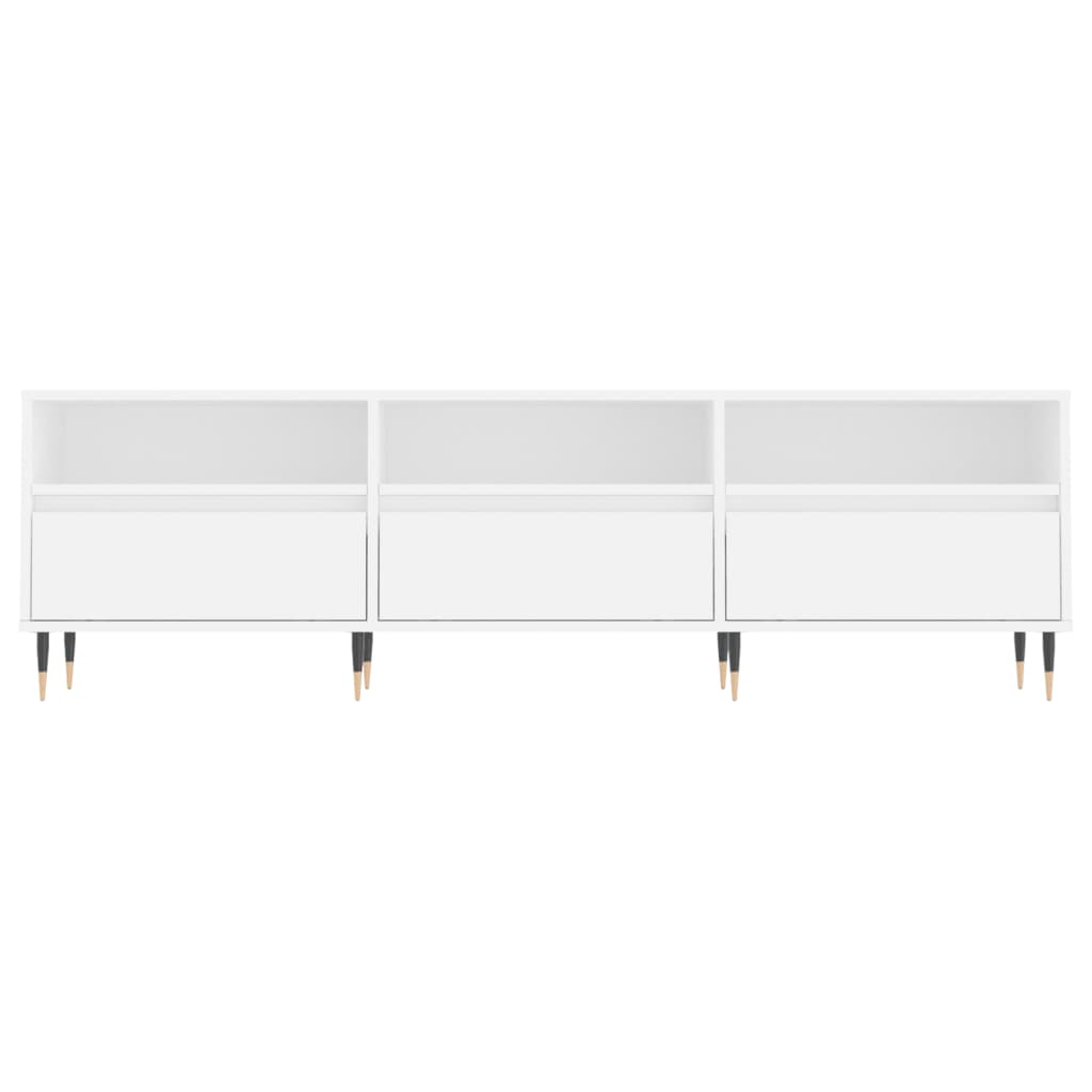 Fehér szerelt fa tv-szekrény 150 x 30 x 44,5 cm Fehér szerelt fa tv-szekrény 150 x 30 x 44,5 cm