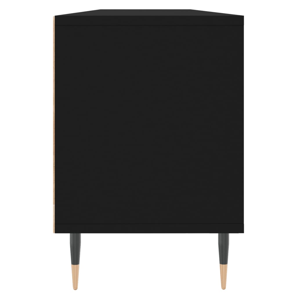 Fekete szerelt fa tv-szekrény 150 x 30 x 44,5 cm