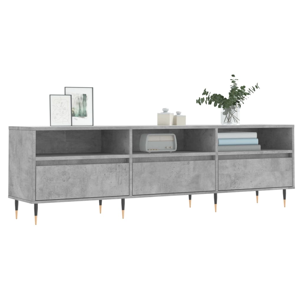 Betonszürke szerelt fa tv-szekrény 150x30x44,5 cm Betonszürke szerelt fa tv-szekrény 150x30x44,5 cm