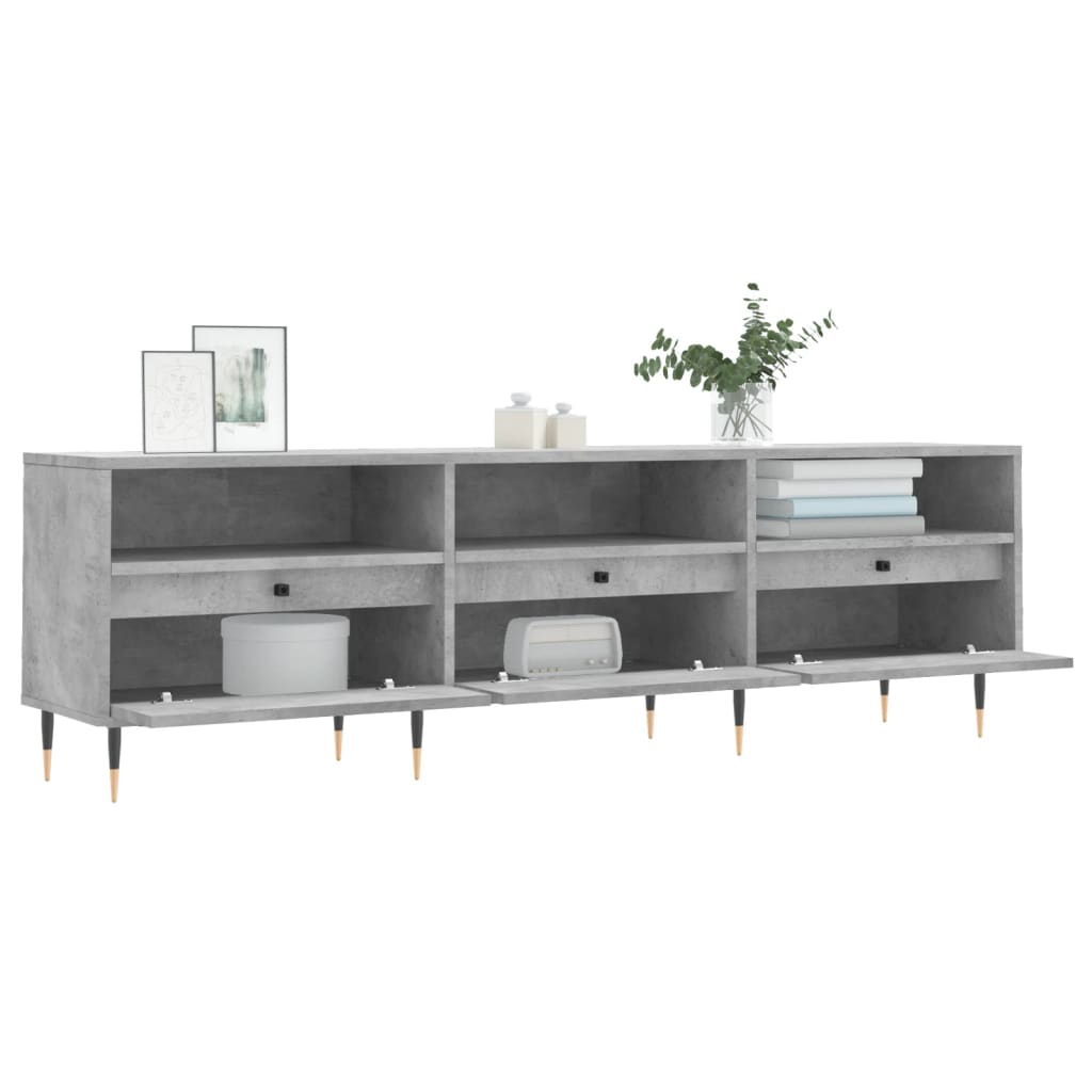 Betonszürke szerelt fa tv-szekrény 150x30x44,5 cm Betonszürke szerelt fa tv-szekrény 150x30x44,5 cm