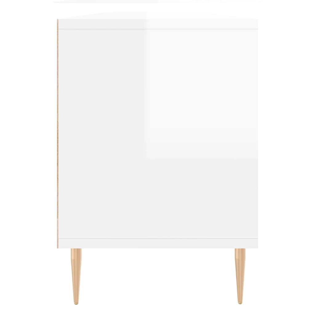 Magasfényű fehér szerelt fa tv-szekrény 150 x 30 x 44,5 cm Magasfényű fehér szerelt fa tv-szekrény 150 x 30 x 44,5 cm