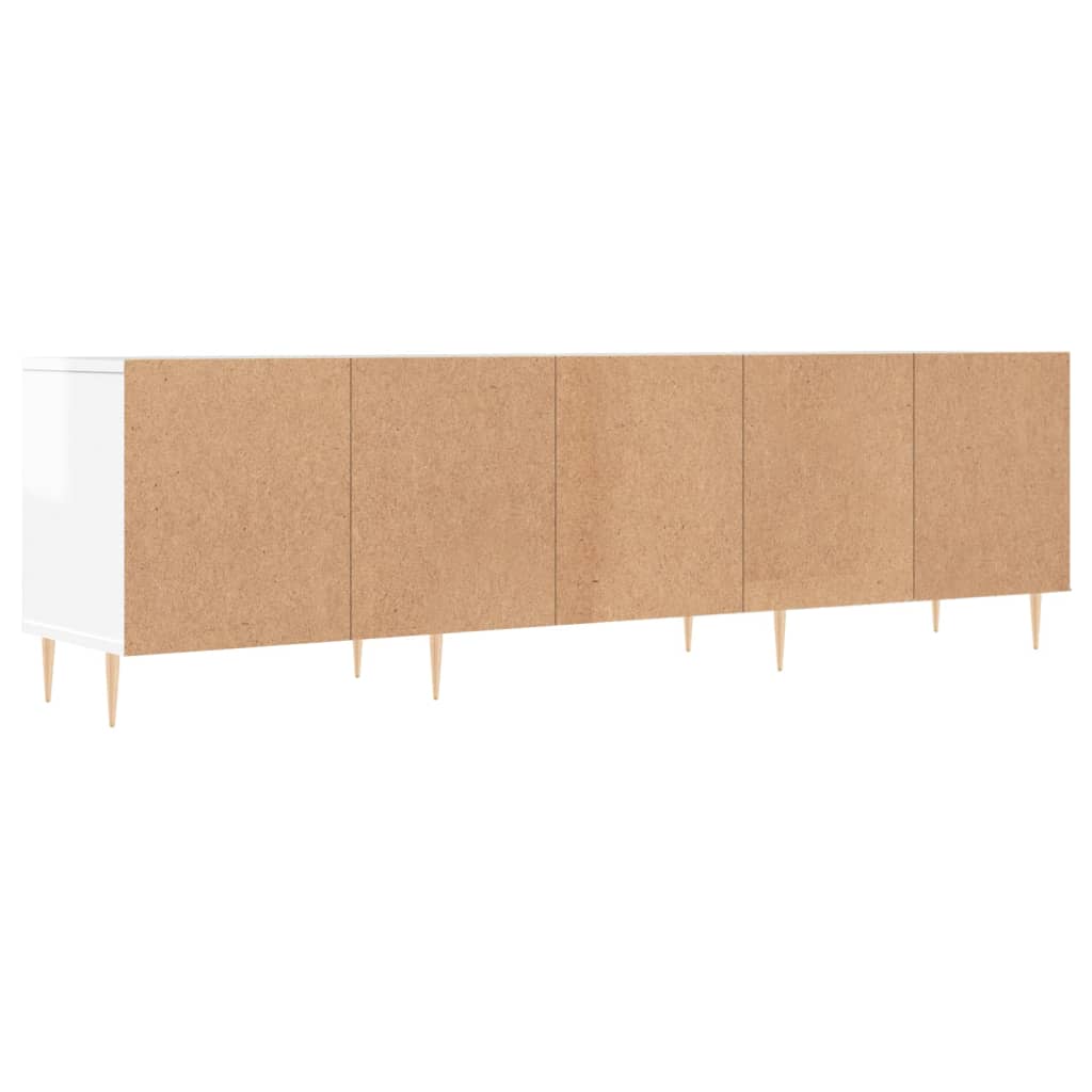 Magasfényű fehér szerelt fa tv-szekrény 150 x 30 x 44,5 cm Magasfényű fehér szerelt fa tv-szekrény 150 x 30 x 44,5 cm