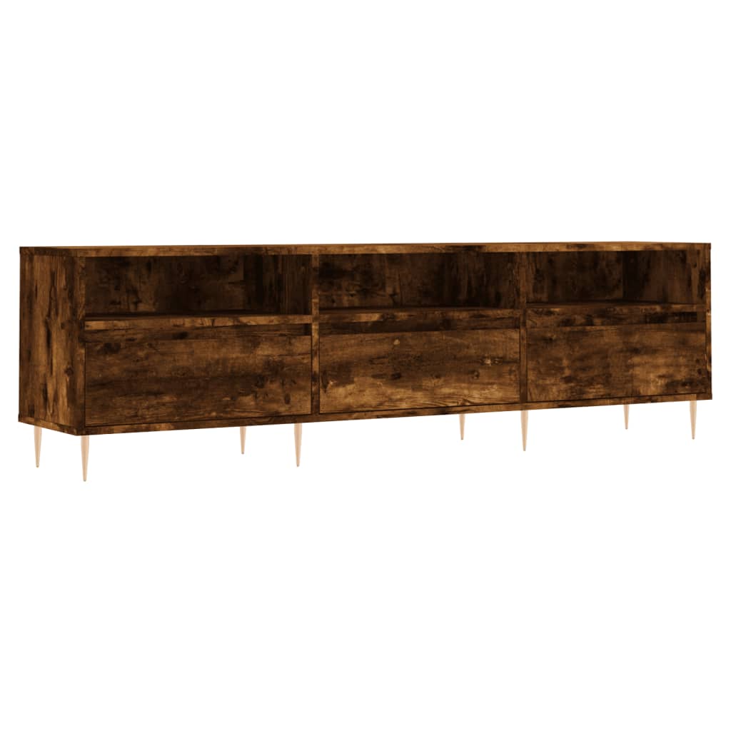 Füstös tölgyszínű szerelt fa tv-szekrény 150x30x44,5 cm