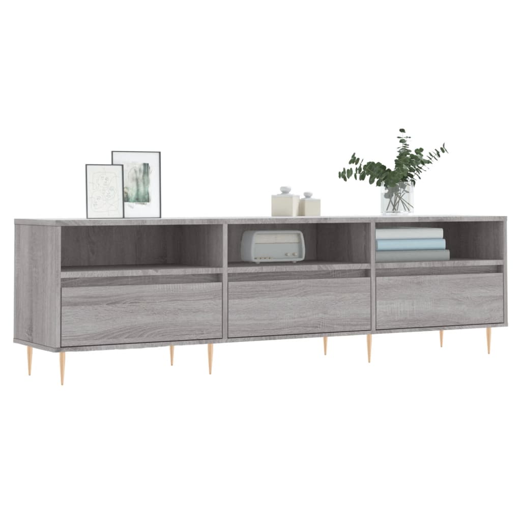Szürke sonoma színű szerelt fa tv-szekrény 150x30x44,5 cm Szürke sonoma színű szerelt fa tv-szekrény 150x30x44,5 cm
