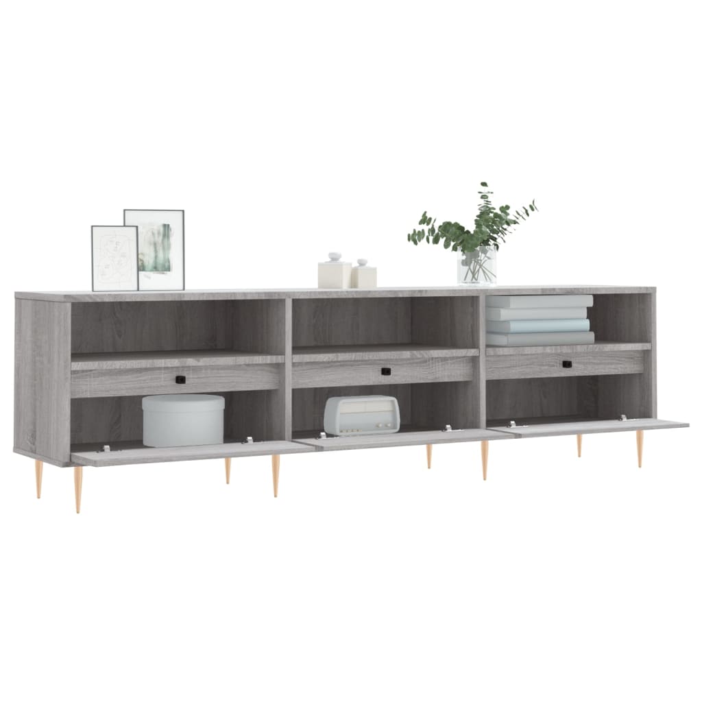 Szürke sonoma színű szerelt fa tv-szekrény 150x30x44,5 cm Szürke sonoma színű szerelt fa tv-szekrény 150x30x44,5 cm