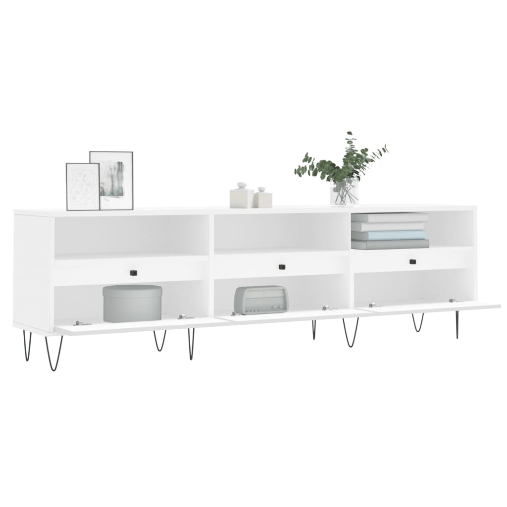 Fehér szerelt fa tv-szekrény 150 x 30 x 44,5 cm Fehér szerelt fa tv-szekrény 150 x 30 x 44,5 cm