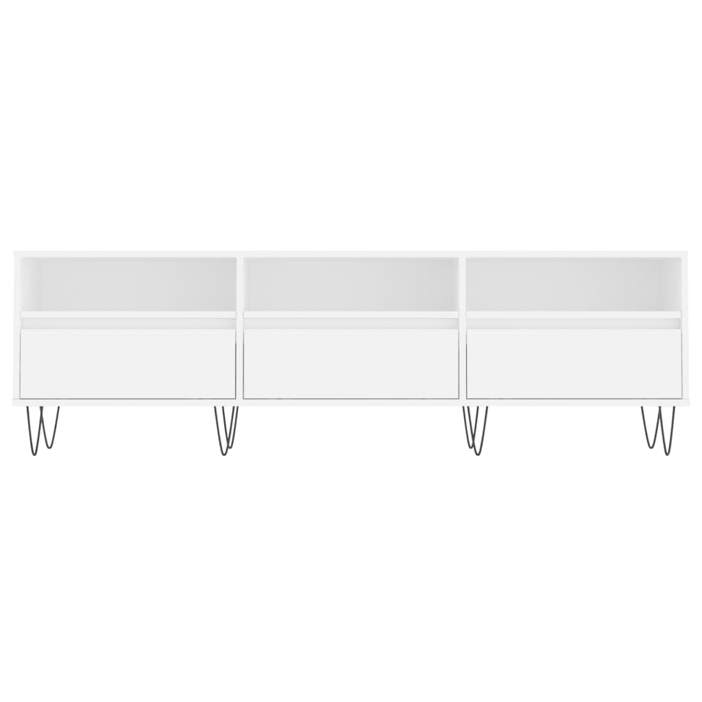Fehér szerelt fa tv-szekrény 150 x 30 x 44,5 cm Fehér szerelt fa tv-szekrény 150 x 30 x 44,5 cm