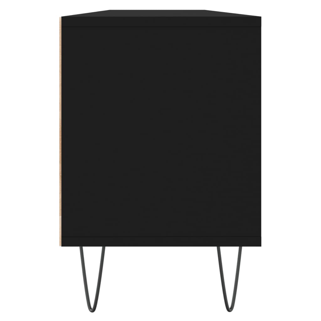 Fekete szerelt fa tv-szekrény 150 x 30 x 44,5 cm Fekete szerelt fa tv-szekrény 150 x 30 x 44,5 cm