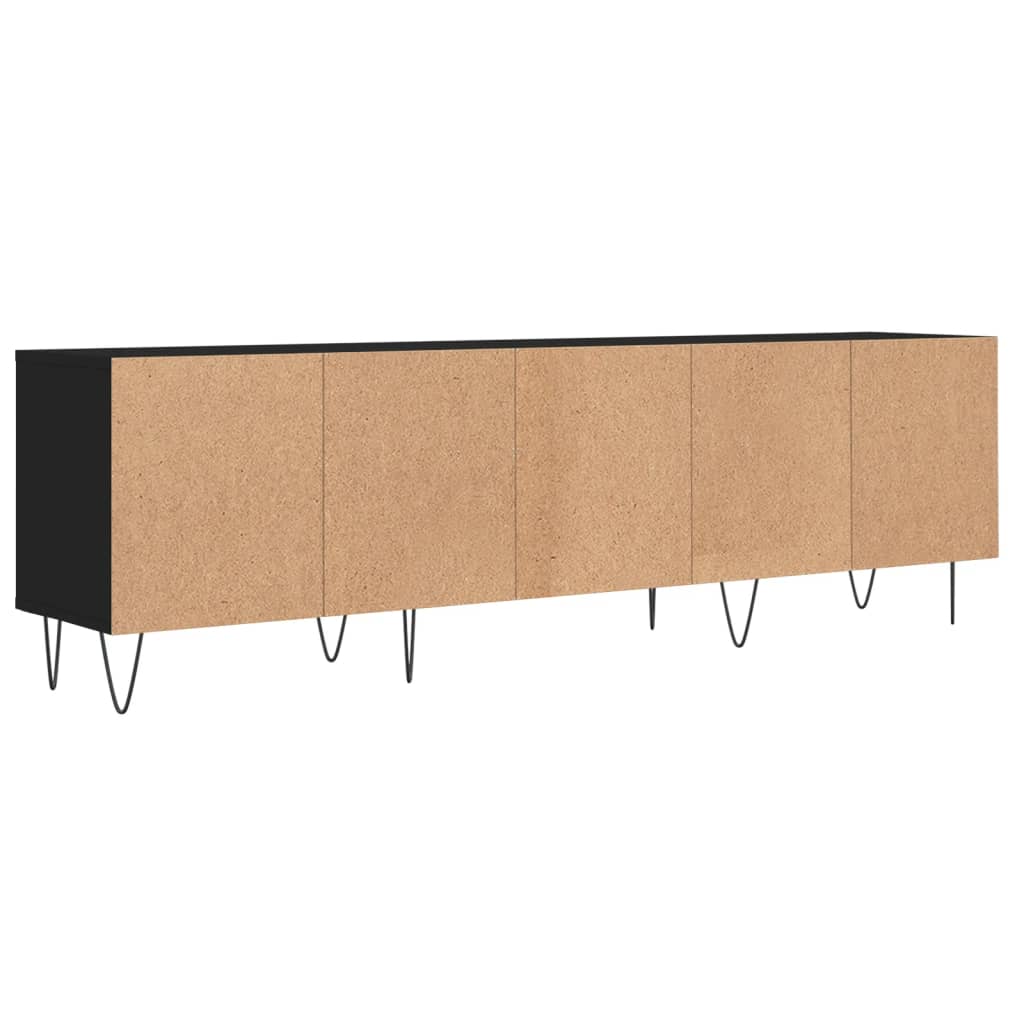 Fekete szerelt fa tv-szekrény 150 x 30 x 44,5 cm Fekete szerelt fa tv-szekrény 150 x 30 x 44,5 cm
