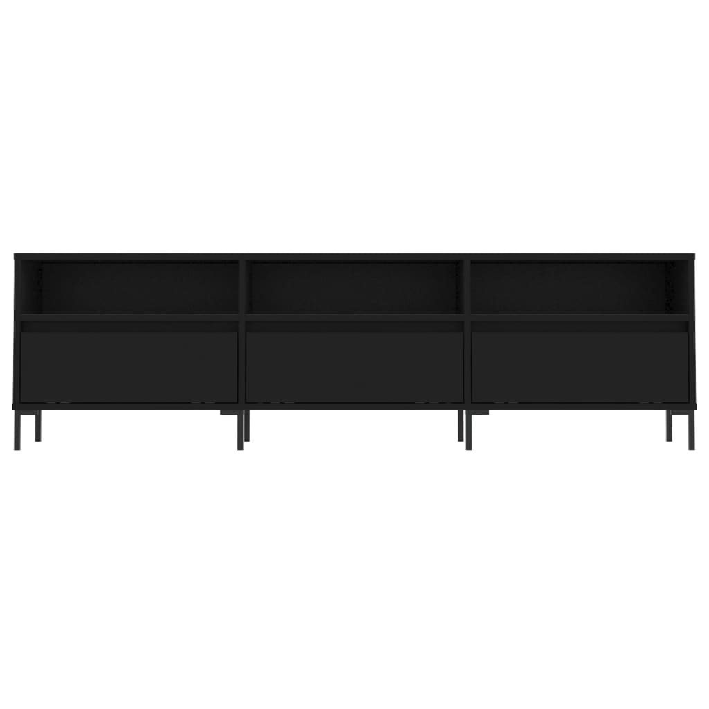 Fekete szerelt fa tv-szekrény 150 x 30 x 44,5 cm Fekete szerelt fa tv-szekrény 150 x 30 x 44,5 cm