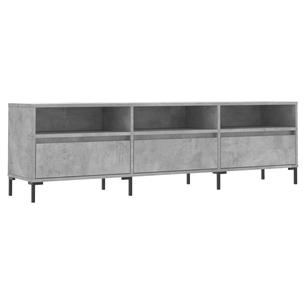 Betonszürke szerelt fa tv-szekrény 150x30x44,5 cm