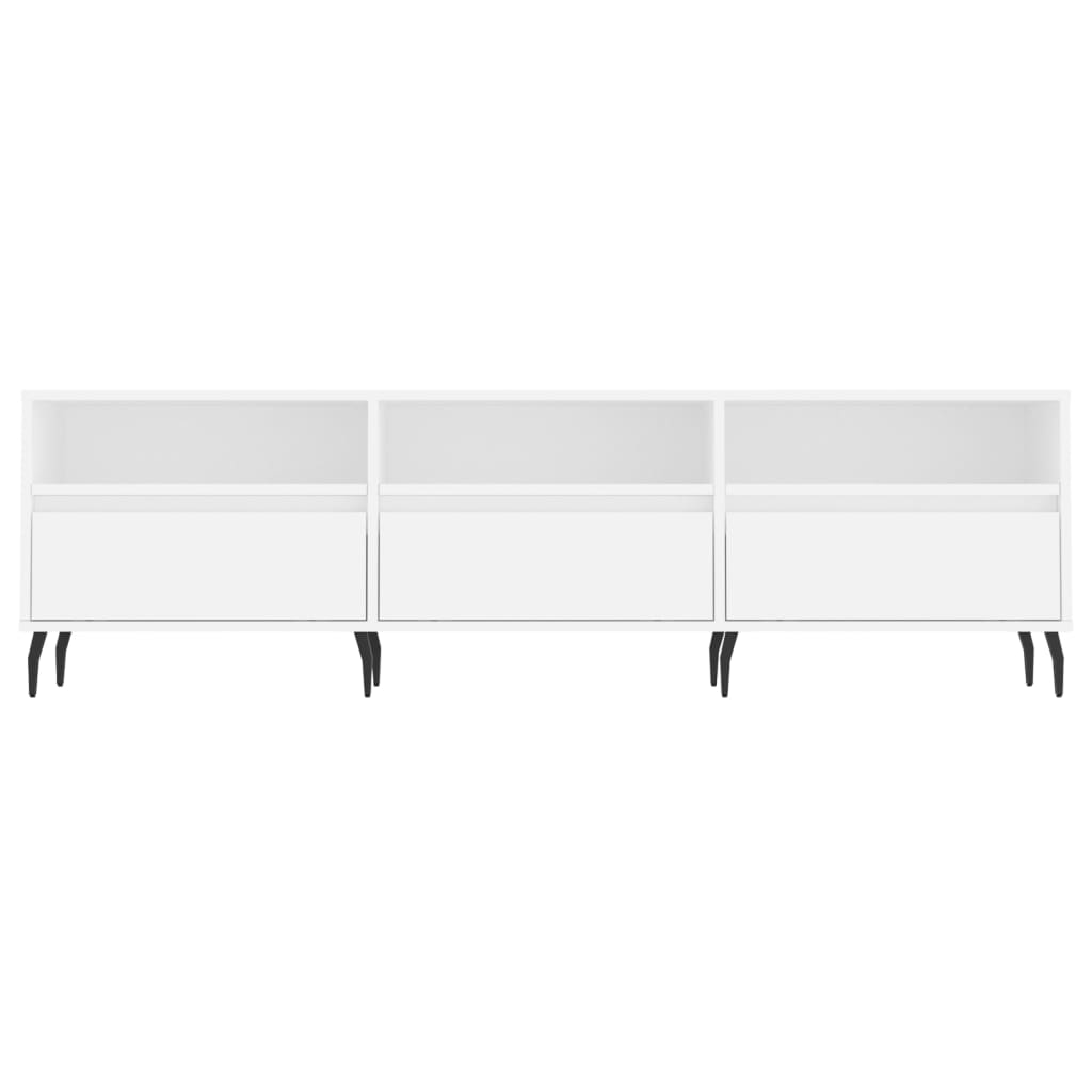 Fehér szerelt fa tv-szekrény 150 x 30 x 44,5 cm Fehér szerelt fa tv-szekrény 150 x 30 x 44,5 cm
