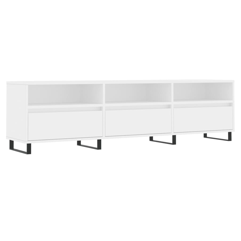 Fehér szerelt fa tv-szekrény 150 x 30 x 44,5 cm Fehér szerelt fa tv-szekrény 150 x 30 x 44,5 cm