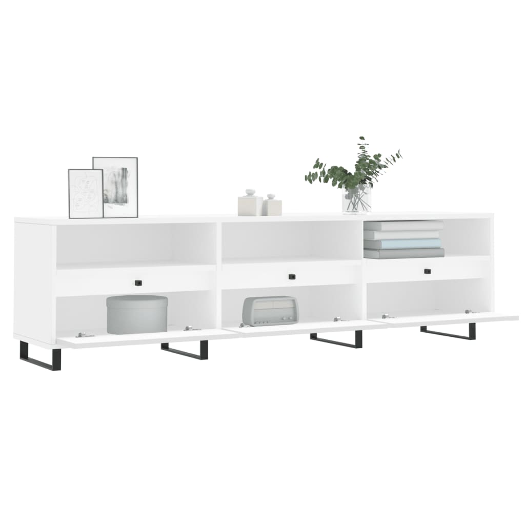 Fehér szerelt fa tv-szekrény 150 x 30 x 44,5 cm Fehér szerelt fa tv-szekrény 150 x 30 x 44,5 cm
