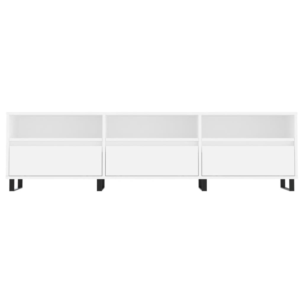 Fehér szerelt fa tv-szekrény 150 x 30 x 44,5 cm Fehér szerelt fa tv-szekrény 150 x 30 x 44,5 cm