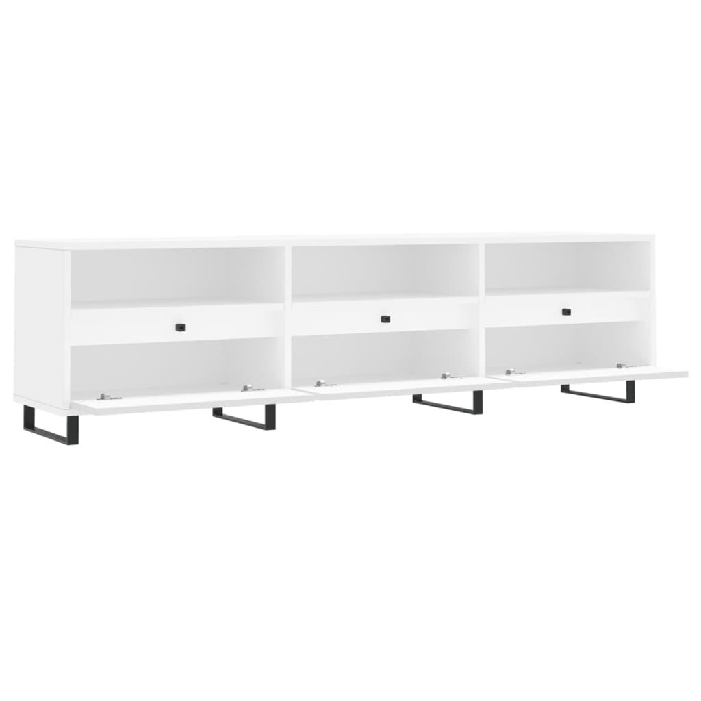 Fehér szerelt fa tv-szekrény 150 x 30 x 44,5 cm Fehér szerelt fa tv-szekrény 150 x 30 x 44,5 cm