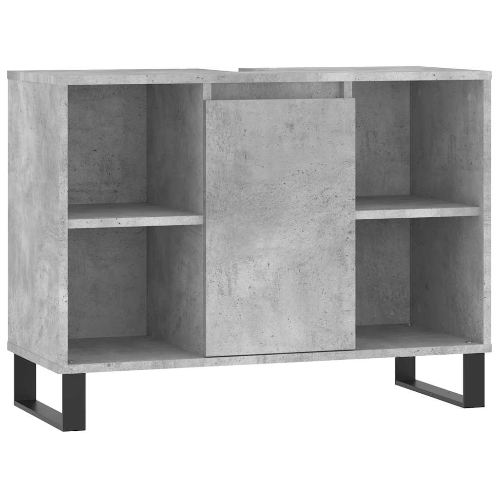 Betonszürke szerelt fa fürdőszobaszekrény 80 x 33 x 60 cm