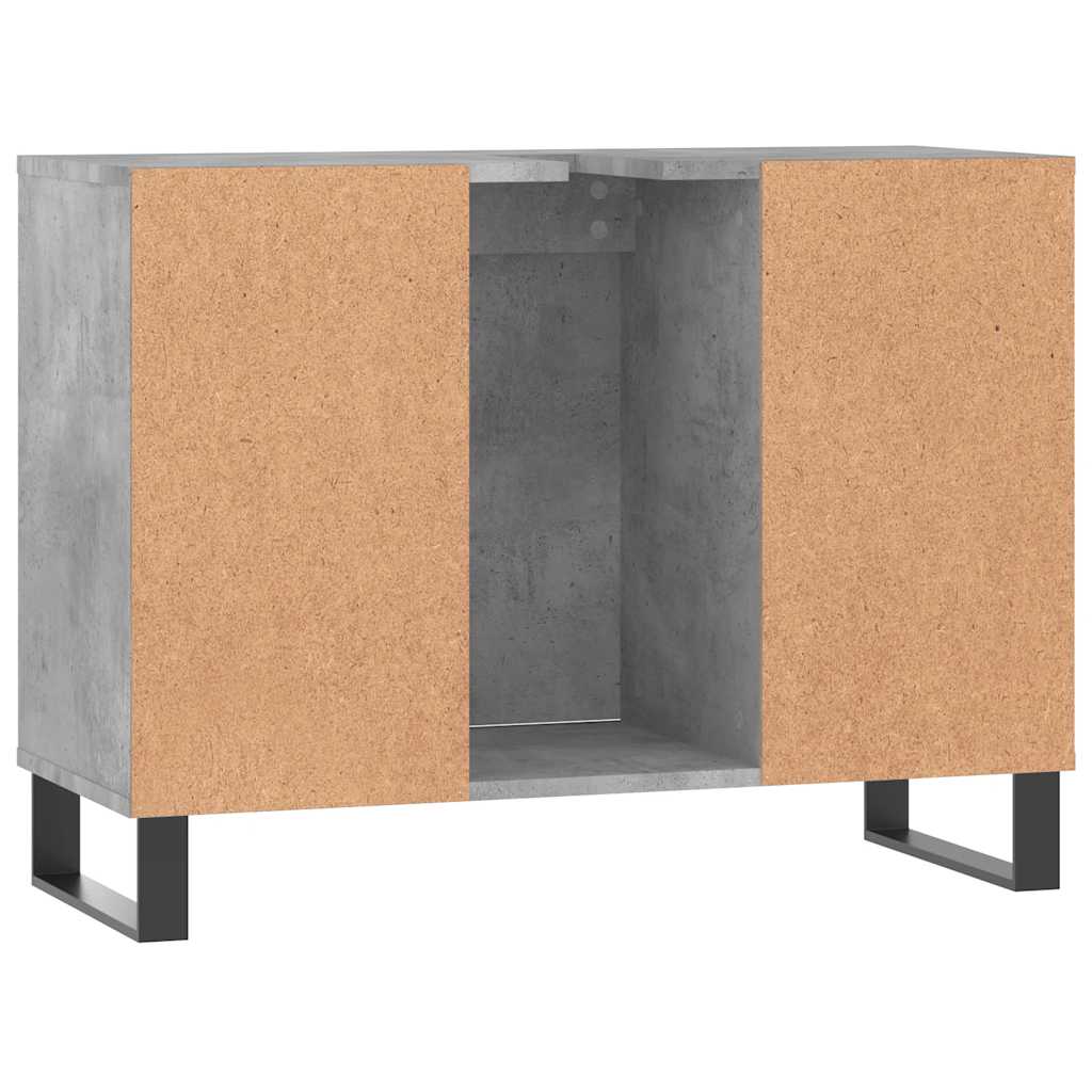 Betonszürke szerelt fa fürdőszobaszekrény 80 x 33 x 60 cm