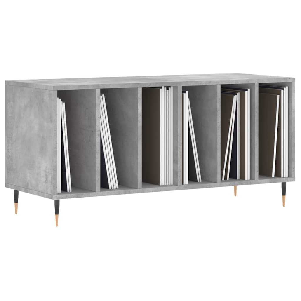 Betonszürke szerelt fa hanglemezszekrény 100 x 38 x 48 cm