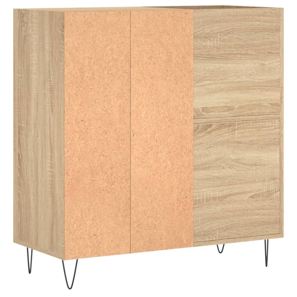 Sonoma tölgy színű szerelt fa hanglemezszekrény 84,5x38x89 cm